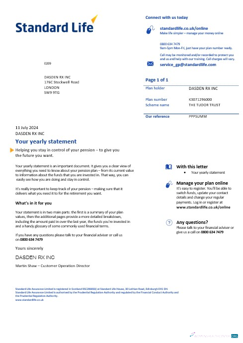United Kingdom Standard Life business utility bill template in Word and PDF formats